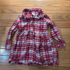 Carter’s Pink Plaid 100% Cotton Longsleeve Shirt - Size 24 Months